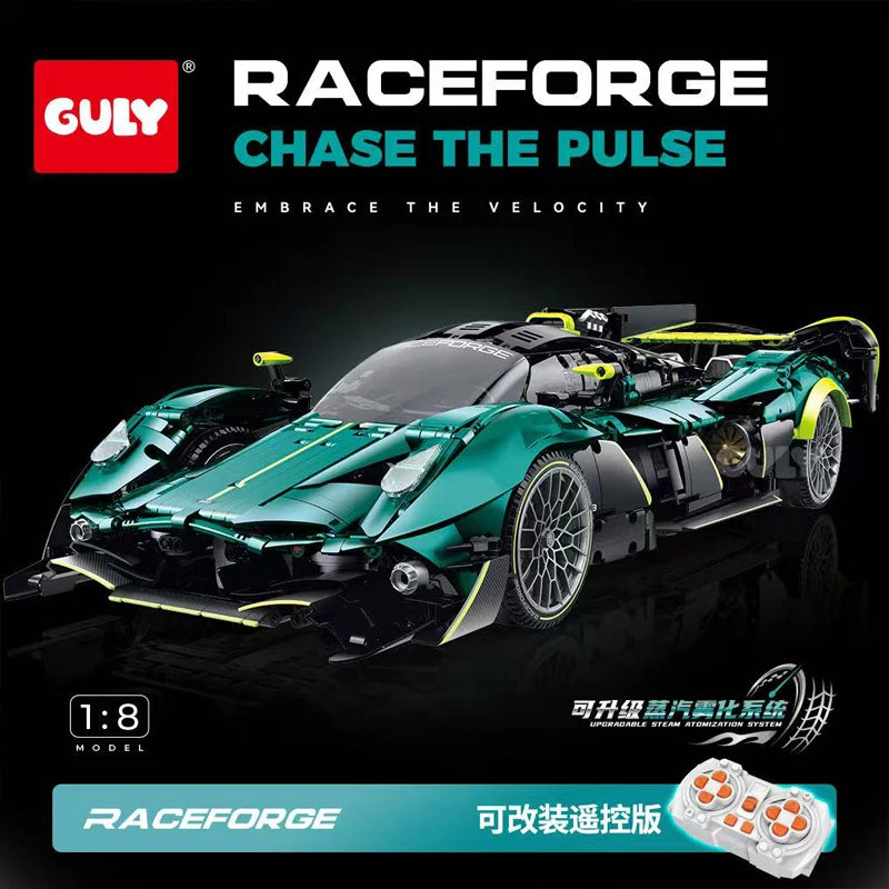 EM ESTOQUE MOC Carro Esportivo de Controle Remoto 1:8 Valkyrie Blocos de Montar Brinquedos para Meninos Conjunto de Presente de Natal