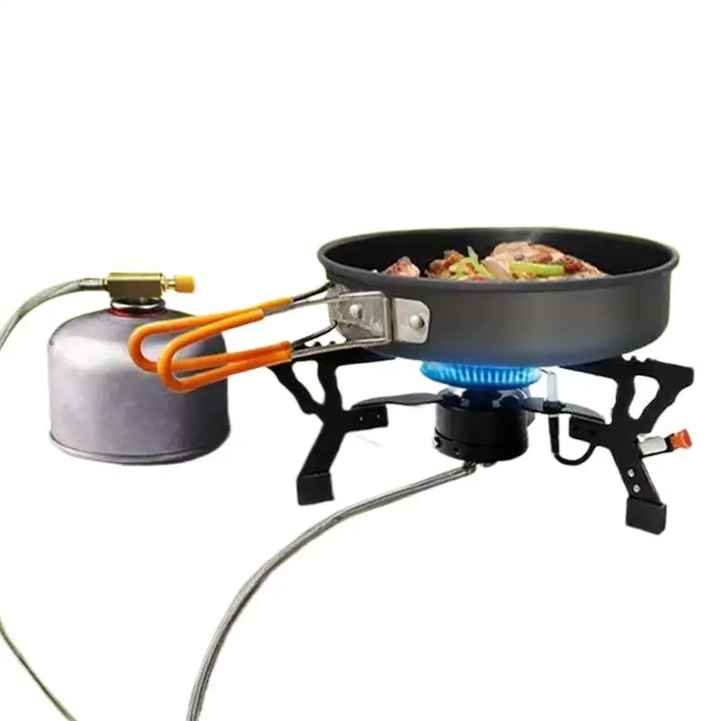 

Camping Cooking Stove 3-Core Split Windproof Camp Stove Windproof Foldable Burner Cooker For Mountaineering Backpacking Outdoor