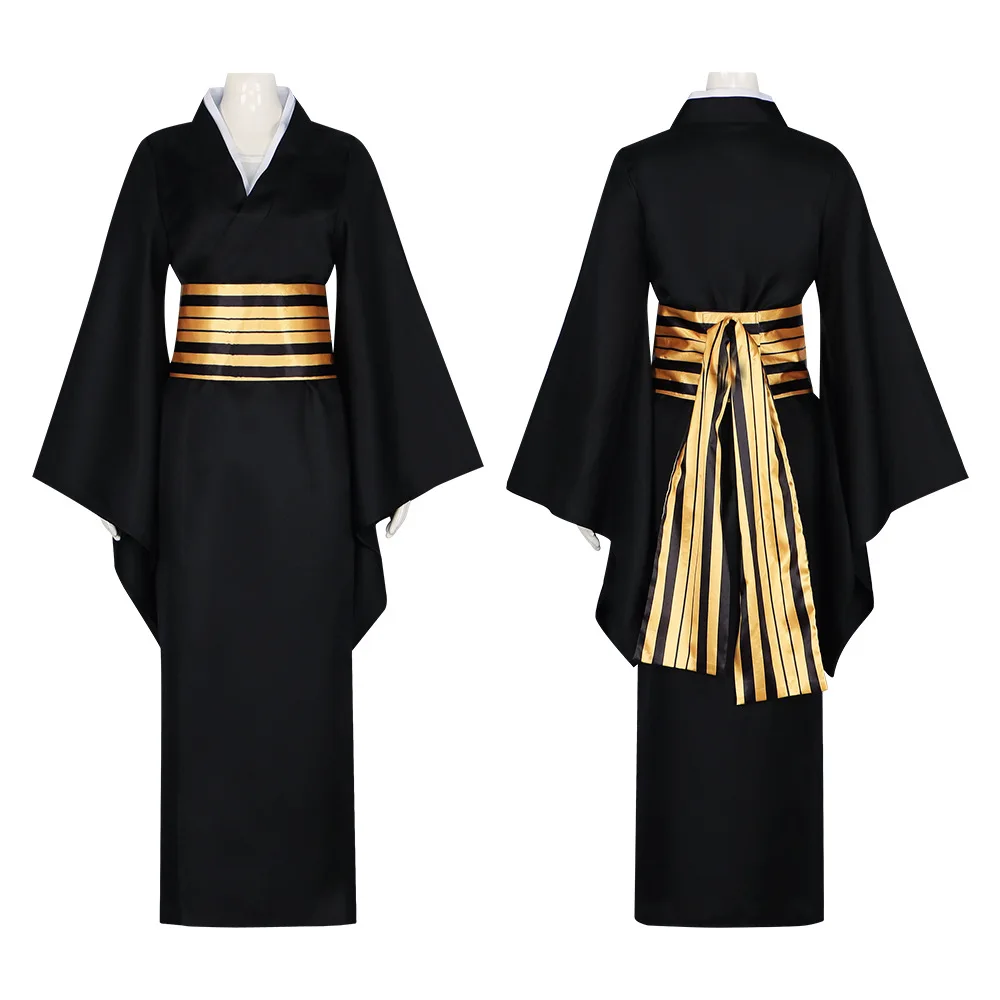 Nakime ‌ Disfraces de Cosplay de Kimono Negro, Ropa de Personaje de Anime para Halloween, Actuaciones y Fiestas para Mujeres Adultas