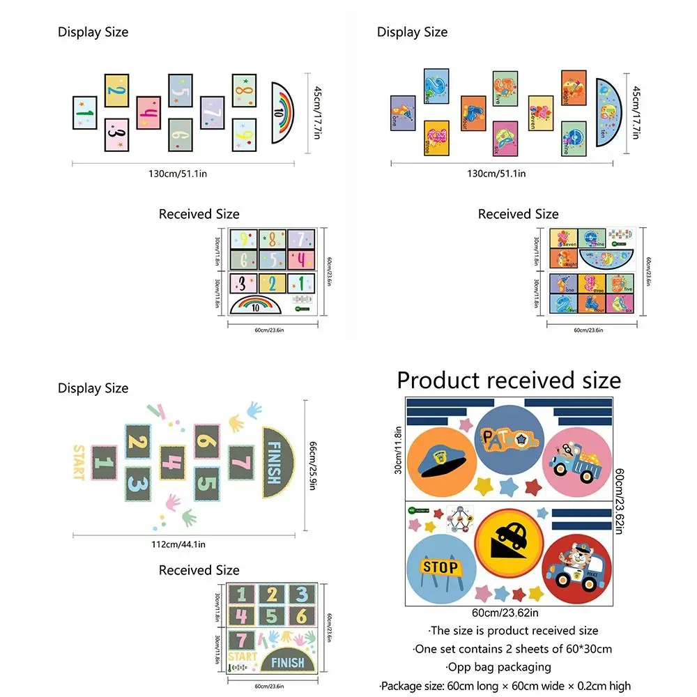 جديد متعدد الألوان الحجلة لعبة ملصقات أرضية بولي كلوريد الفينيل ذاتية اللصق الأرضيات الشارات الوالدين للجنسين القابلة للإزالة الكرتون عدد شبكات هدية #5