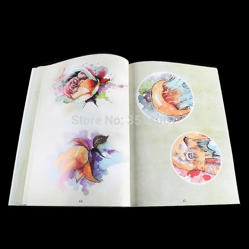 A4 Size Tattoo Pattern Book Japanese Style Stencil Album Flash Design with Buddha Rose Flower Monkey King  Tattoo Supplies
