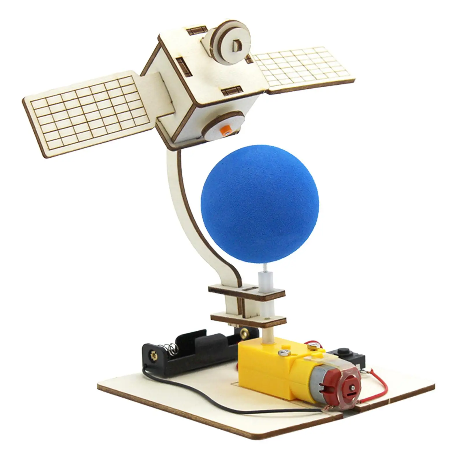 Holz Satelliten Wissenschaft Kits Holz 3D Puzzle physikalisches Experiment Raumstation Spielzeug für die Schule