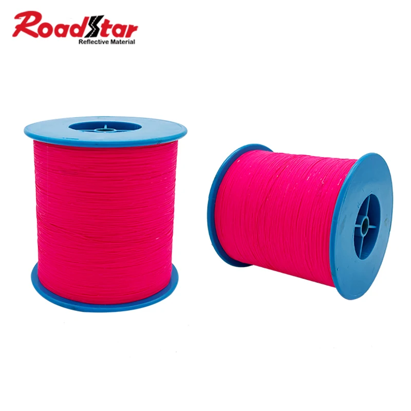 Roadstar 0.5MMX4000M Rose Red Thread Reflective Yarn Ribbon Lines Para Vestuário DIY Costura Artesanato RS-11RT