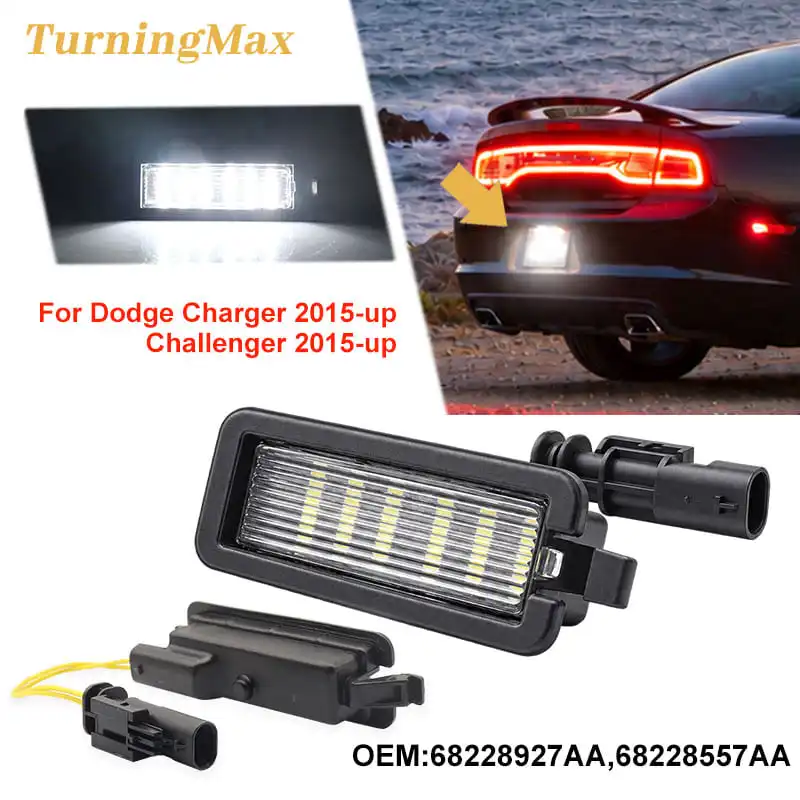 Number Plate Light For Chrysler 300 Pacifica For Dodge Charger Challenger LED License Plate Lights For Jeep Compass For RAM 1500