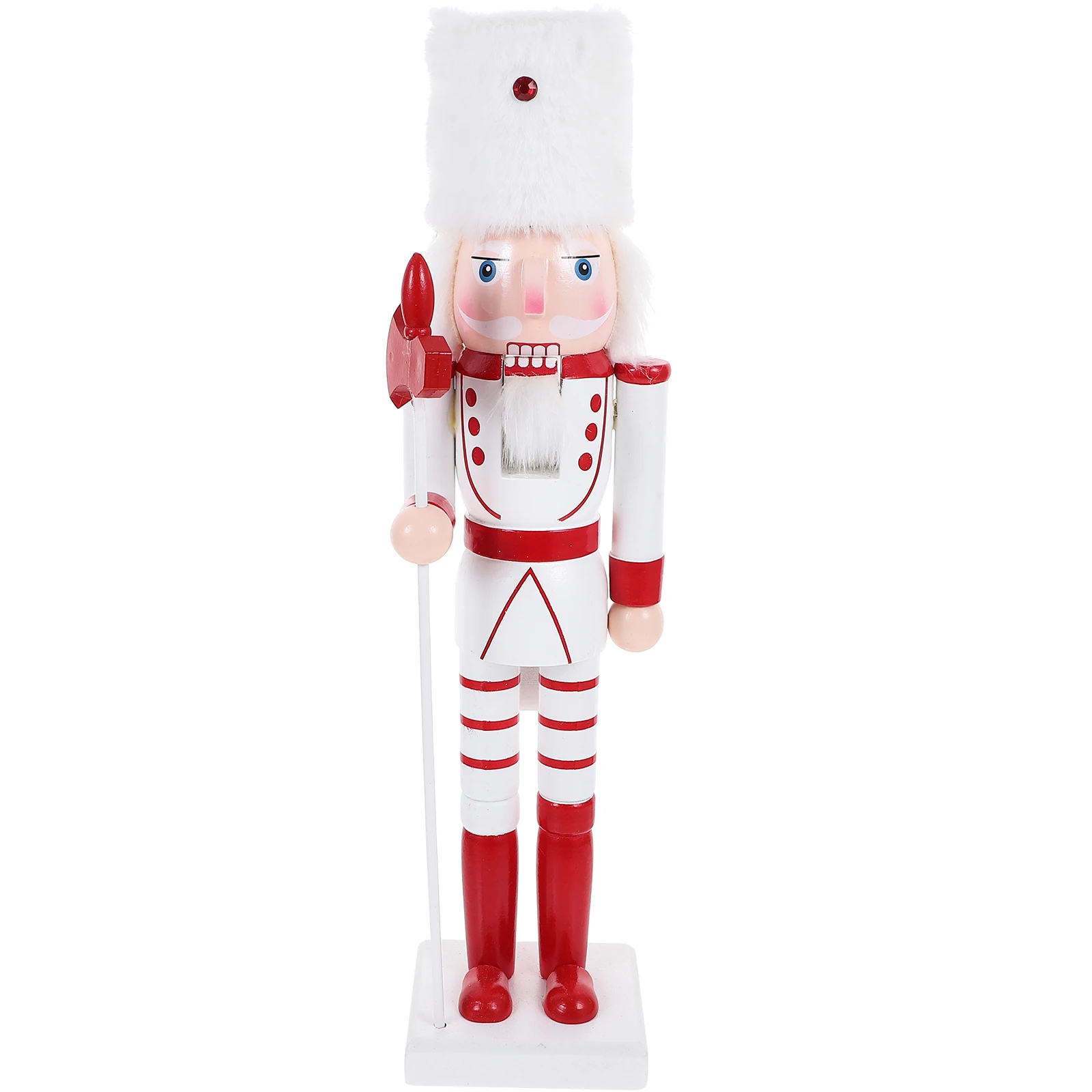 

Christmas Nutcracker Soldier Figure Decorative Statue Craft Wooden Xmas Holiday Ornament Home Tabletop Shelf Decor Mini Model