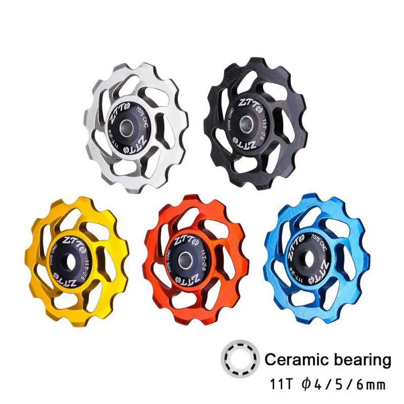 Bicycle Rear Derailleur Jockey Wheel 11T Ceramic Bearing Road Bike Guide Roller Jockey Wheel Pulley Bicycle Accessories