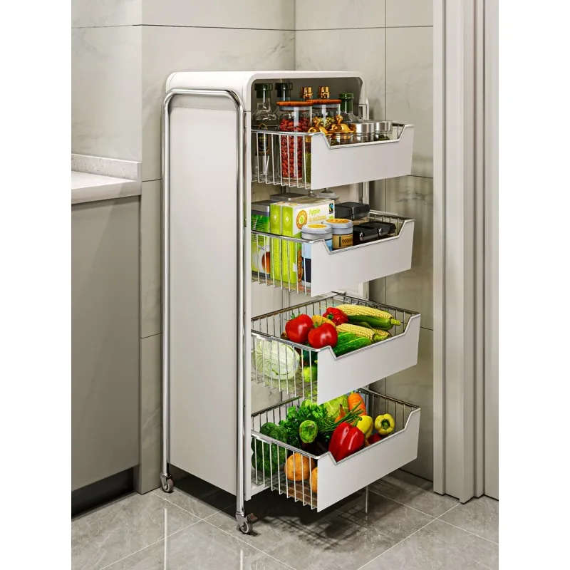 Storage rack multi-functional floor-to-ceiling fruit and vegetable drawer cart storage rack