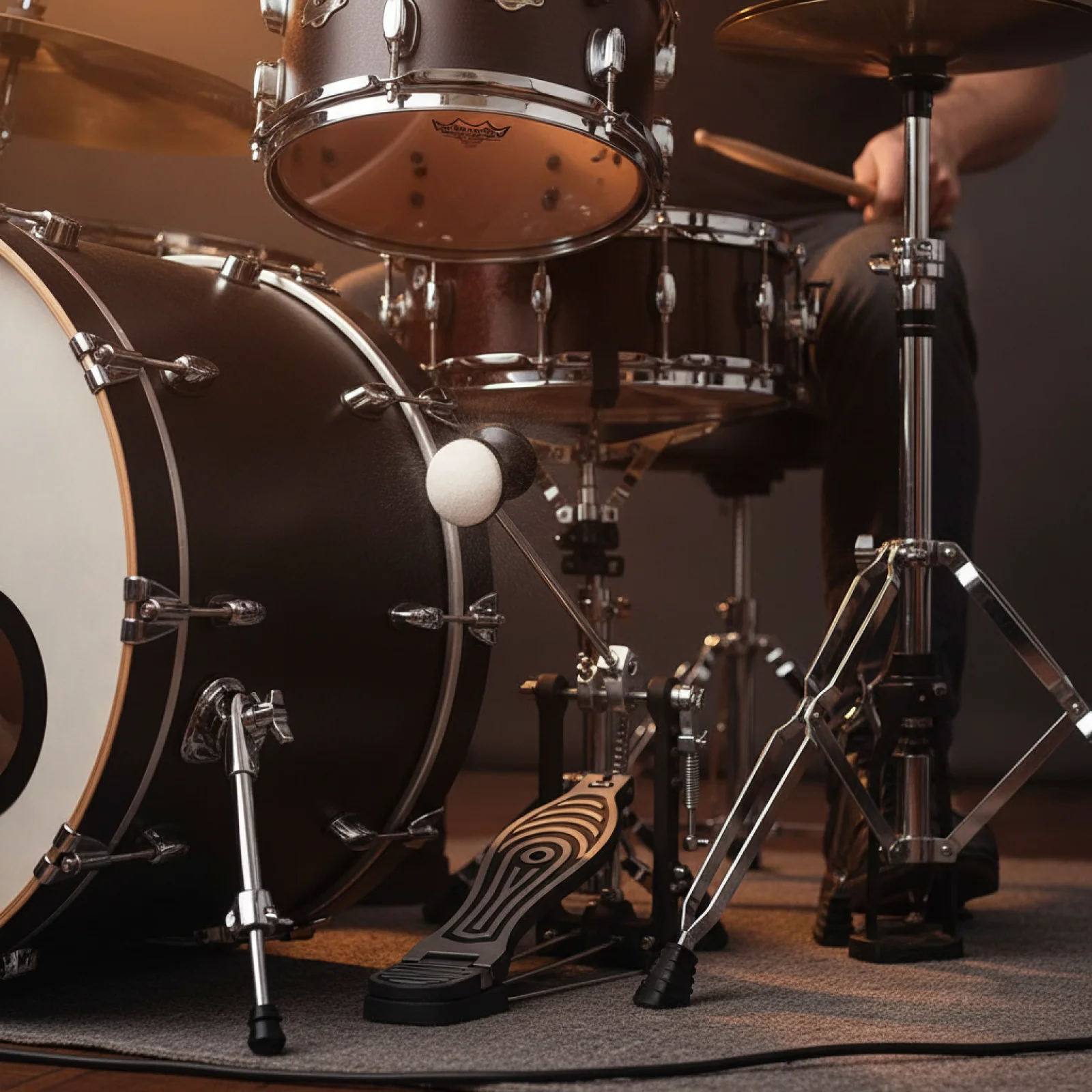 Martillo de bombo, tambor de patada, Pedal, mazo batidor con cabeza de fieltro para juego de batería, piezas de percusión