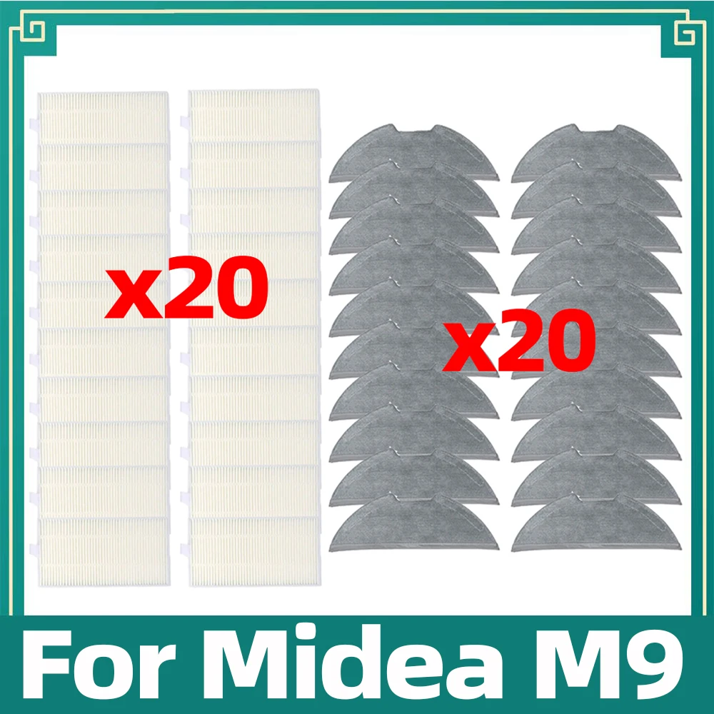 Compatible For Midea M9 Robot Vacuum Cleaner Mop Cloth Rag Hepa Filter Accessories Replacement Attachment Spare Parts Kit