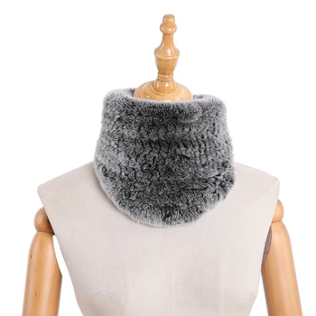 แฟชั่นฤดูหนาว Real Rex กระต่ายขนสัตว์ Snood Cowl แหวนสามเหลี่ยมผ้าพันคอผู้หญิงผ้าพันคอสุภาพสตรีผ้าพันคออุ่นคออุ่นปิดโดยตะขอ
