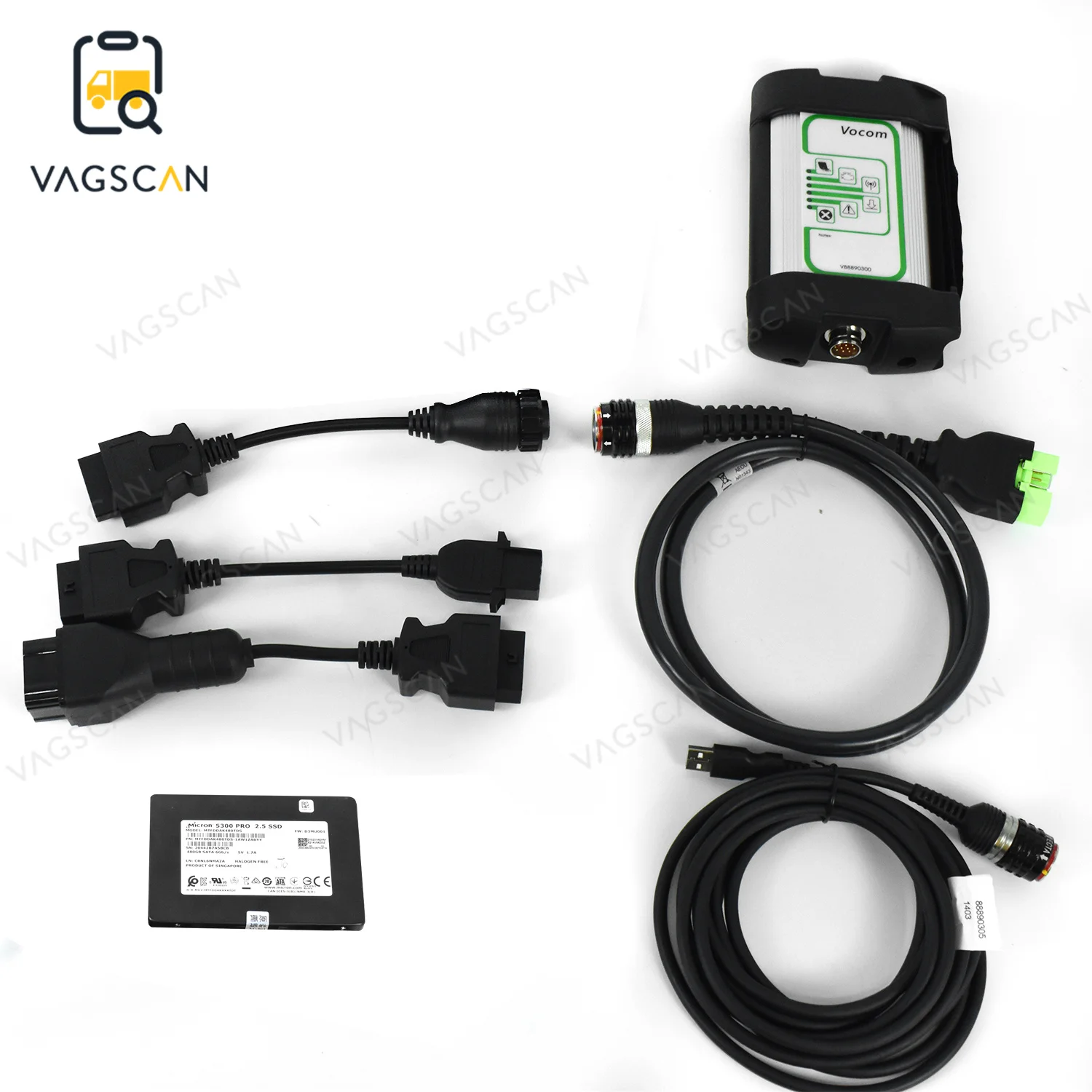 For Vocom 88890300 Renault Truck Construction Machinery Parts ECU Programming Excavator Truck Marine Industrial Diagnostic Tool