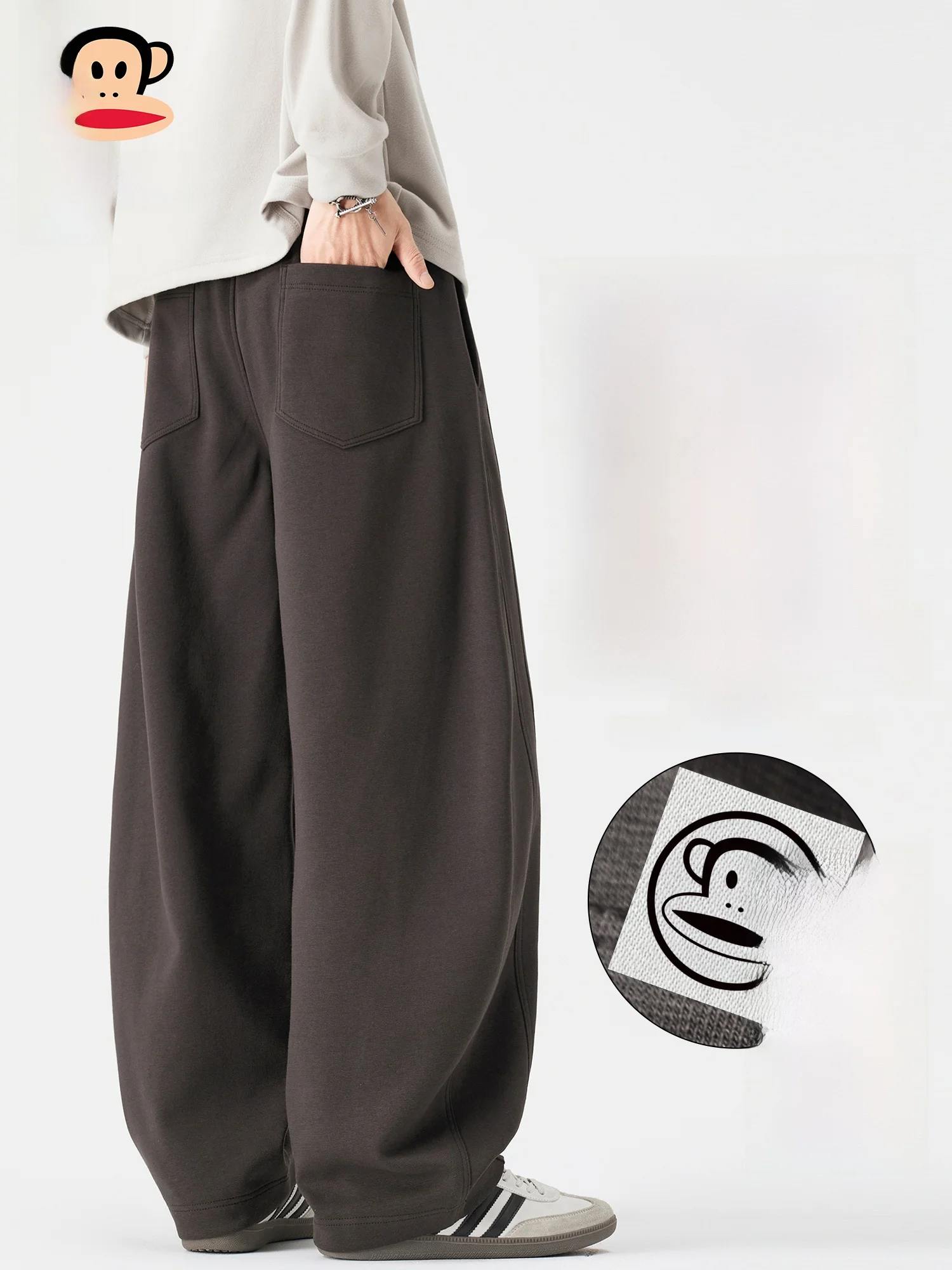 

Мужские повседневные брюки Paul Frank American Style свободного кроя с флисовой подкладкой, осенне-зимние, прямые, удобные