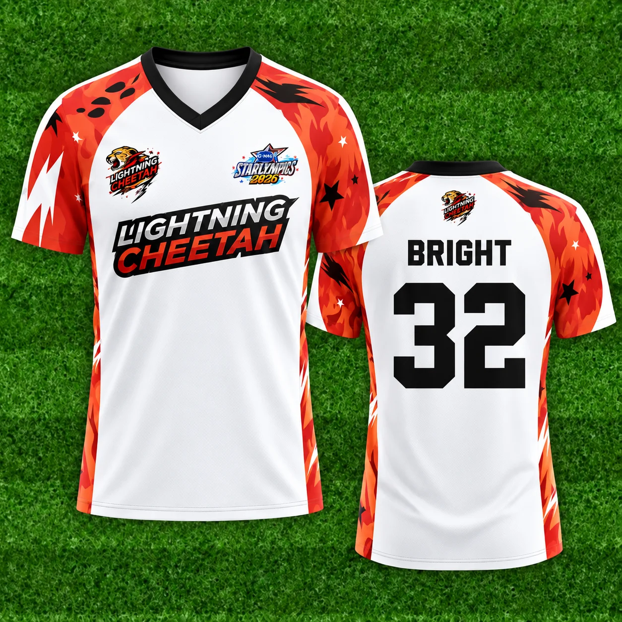 Custom GMMTV Starlympics 2026 Lightning Cheetah BASKETBALL Jersey BRIGHT MOND RYU LOUIS TESHOW SOODYACHT THAM MAC Tshirt