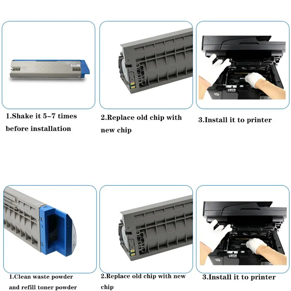 Toner Chip Drum Chip For OKI  Data 4949443208870 TNR-C4KM2 4949443208863 TNR-C4KY2 4949443208856 TNR-C4KK1 4949443208849 C312 DN