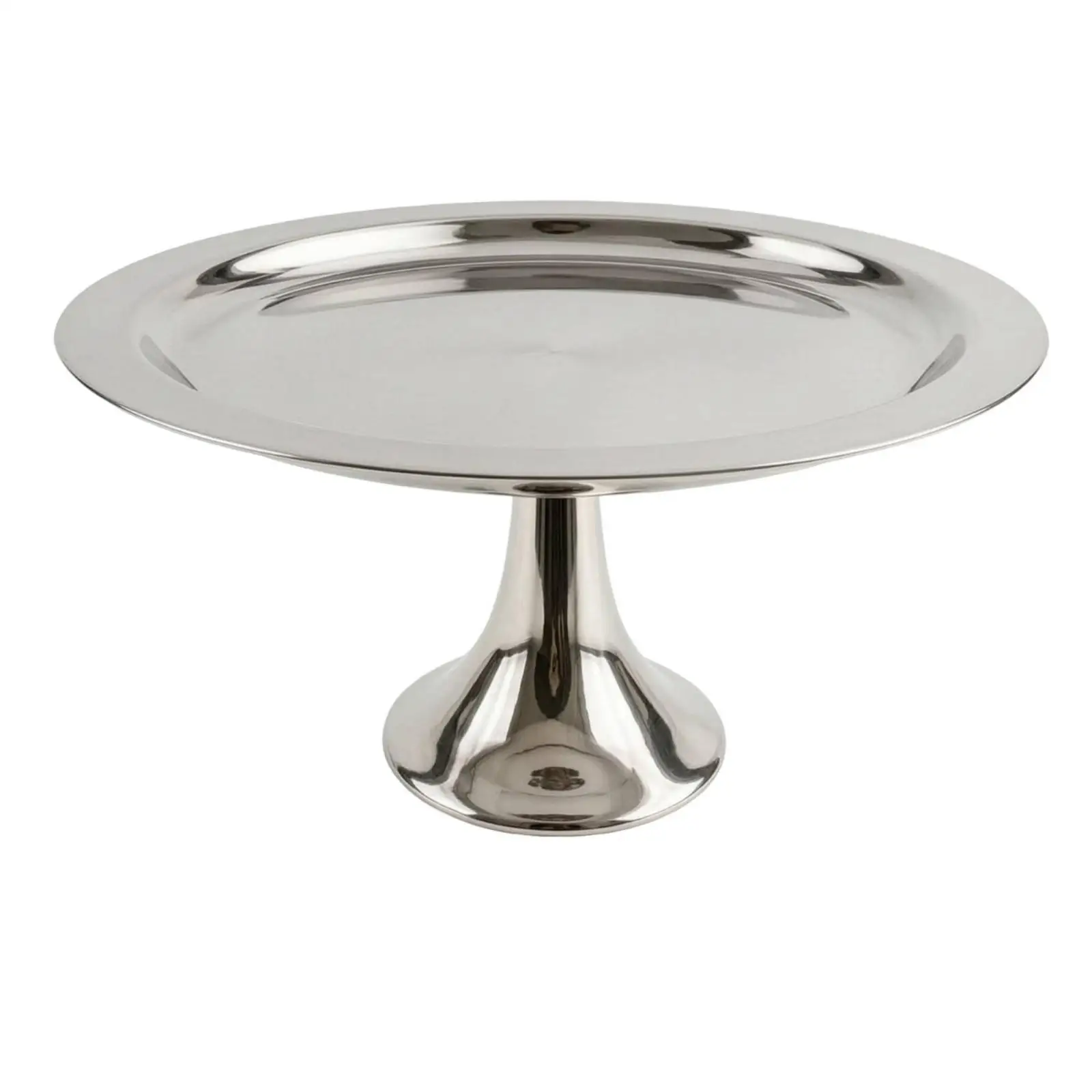 Elegant Stainless Steel Dessert Serving Plate Modern Pedestal Cake Stand for Afternoon Tea Set-up