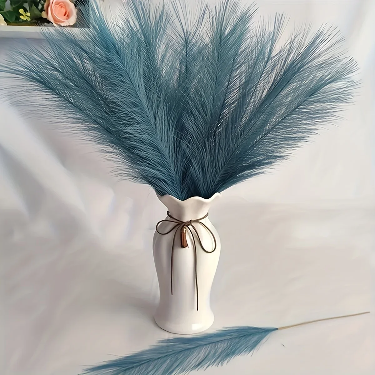 3pcs Fluffy Pampas Grass Boho Decor Flower Fake Plant Reed Simulated Wedding Party  Home Decor Artificial Flower
