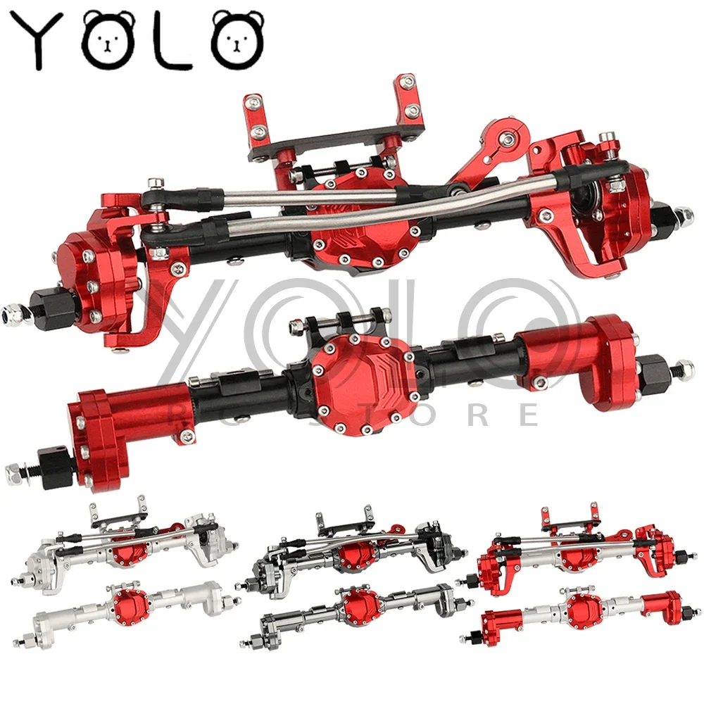 Aluminum Alloy Complete Front Rear Portal Axle for Axial SCX10 II AX90060 90046 90047 1/10 RC Crawler Truck Metal Upraded Parts