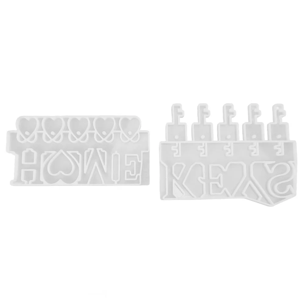 2Pcs Portable White Key Holder Mold Silicone Different Specifications Silicone Mold Kit Resin Casting Mold Jewelry Making