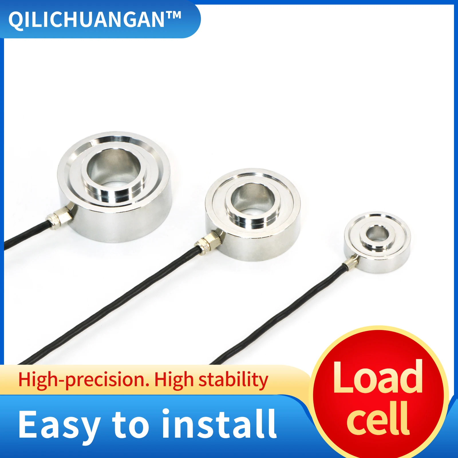 Mini Ring Load Cell Sensor Test Tension Compression Force Weight Pressure,Accuracy0.2% Alloy Steel with Cable for Small Space