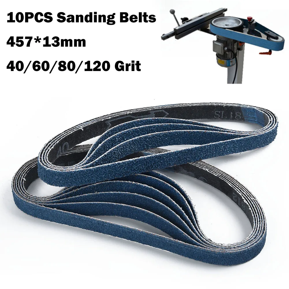 

10pcs/lot Sanding Belts Sandpapers For 13mm 457mm Grinding Belt Sander Polishing Papaer Grit 40 60 80 120 Abrasive Tools