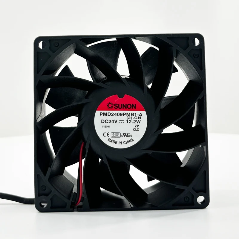 DC24V 12.2W 2-Wire 9238 Cooling Fan PMD2409PMB1-A 92x92x38mm Inverter Chassis Industrial Exhaust Ventilation Fan