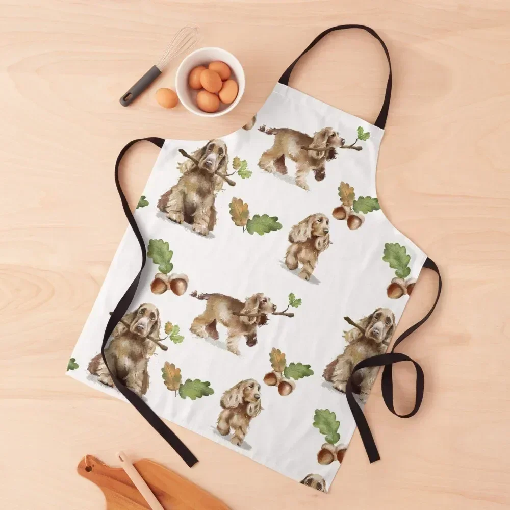 

Cocker Spaniel Apron Waiter Uniforms Korean Things For Kitchen Chef Accessories Apron