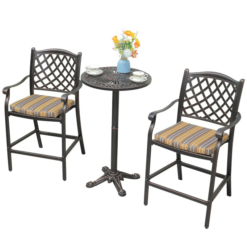 

LTT outdoor cast aluminum tables and chairs courtyard garden balcony villa swivel chair