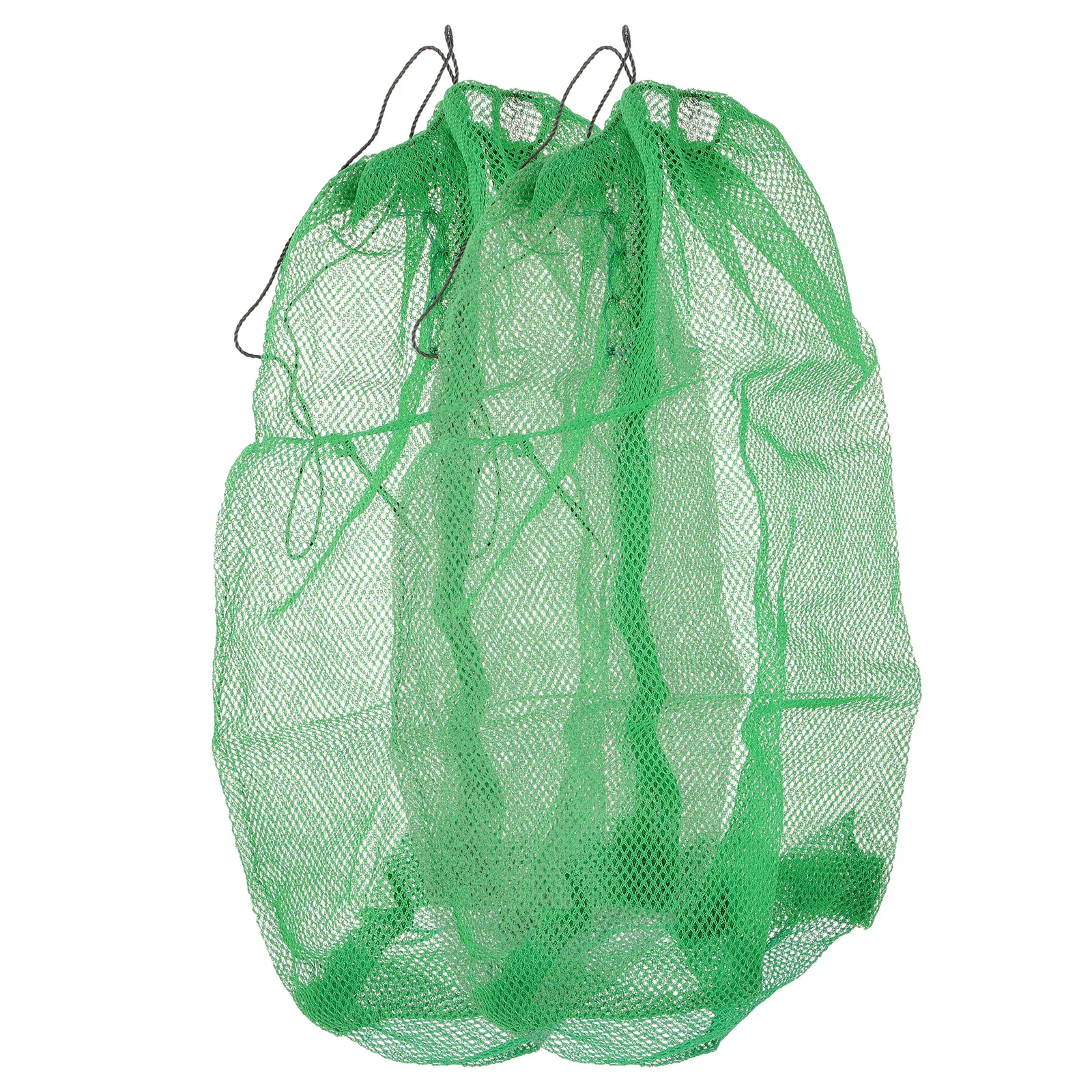 

2pcs Portable Fishing Net Bag Lightweight Durable Nylon Mesh Saltwater Wear Resist Folding Fish Storage Reusable