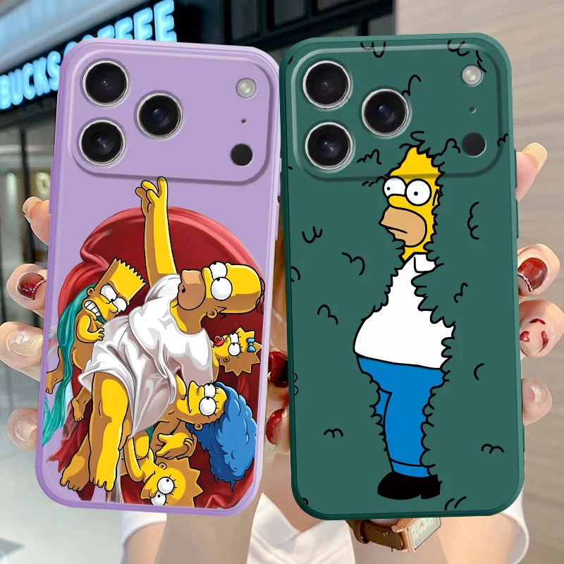 Phone Case for Apple iPhone 11 12 13 Pro Max 16e 17 Air XR XS 7 8 16 14 15 Plus Soft Cover The Simpsons Cute view 2