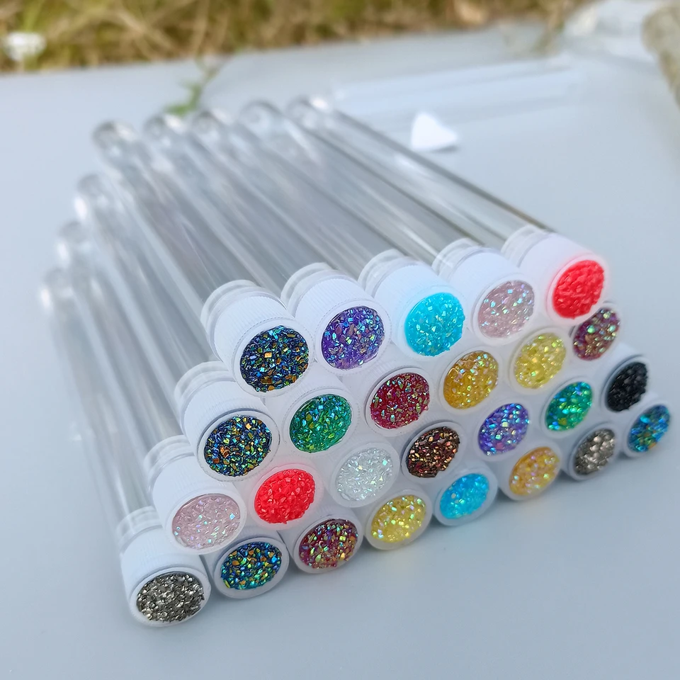 50Pz Cepillo de Cejas Reutilizable Tubo Cepillo de Pestañas Reemplazable Antipolvo Diamante 2