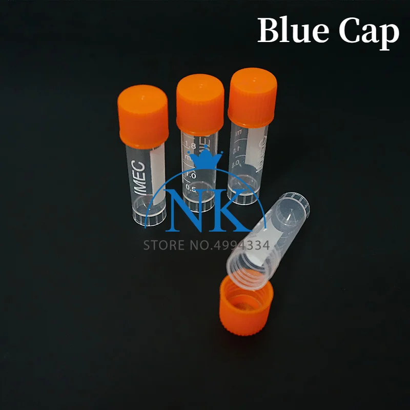 Tubos de Congelamento de Laboratório com Tampa Rosca, Tubo Centrífuga PP, Frascos Volume, Graduação, 24 Unidades por lote, 1,8 ml