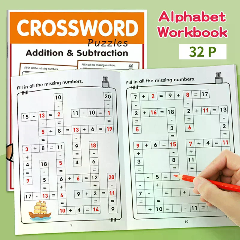 

Рабочая тетрадь по математике для детей в возрасте от 5 до 8 лет. Математика: делать кроссворды. Рабочая тетрадь для сложения и вычитания.