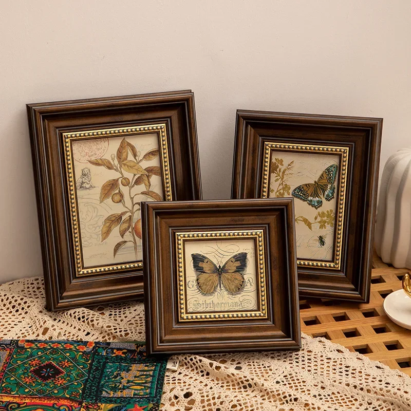 Vintage Photo Frame European Palace Table Wall Mounted Picture Frames Decorative 8/9/12Inch Oil Painting Hanging Wall Frame