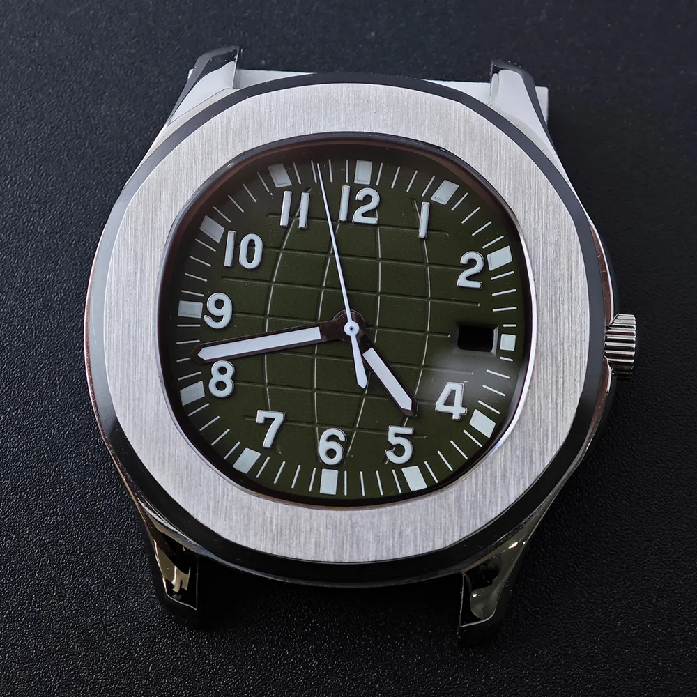 シングル発光カレンダー時計ダイヤル、ムーブメント変更アクセサリー、交換用フェイス、nh35,31.5mm