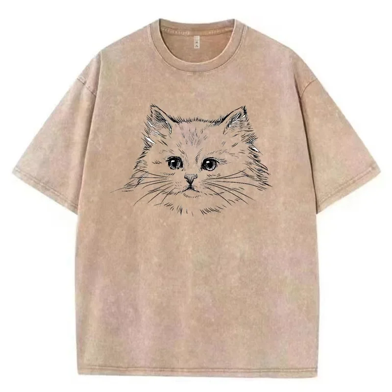 Tshirts for Men Adults Kid Cute Aristocratic Cat Printed Graphic Soft Washed Cotton High Quality Workmanship T-Shirt 2024 New