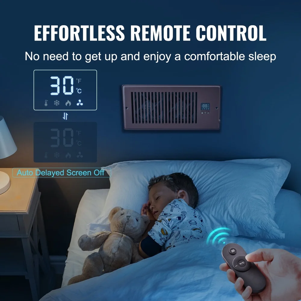 مروحة معززة للقناة الصامتة مع تنظيم درجة الحرارة للتحكم عن بعد 4 × 10 فتحات تهوية قابلة للتعديل سرعة كفاءة في استخدام الطاقة والهواء