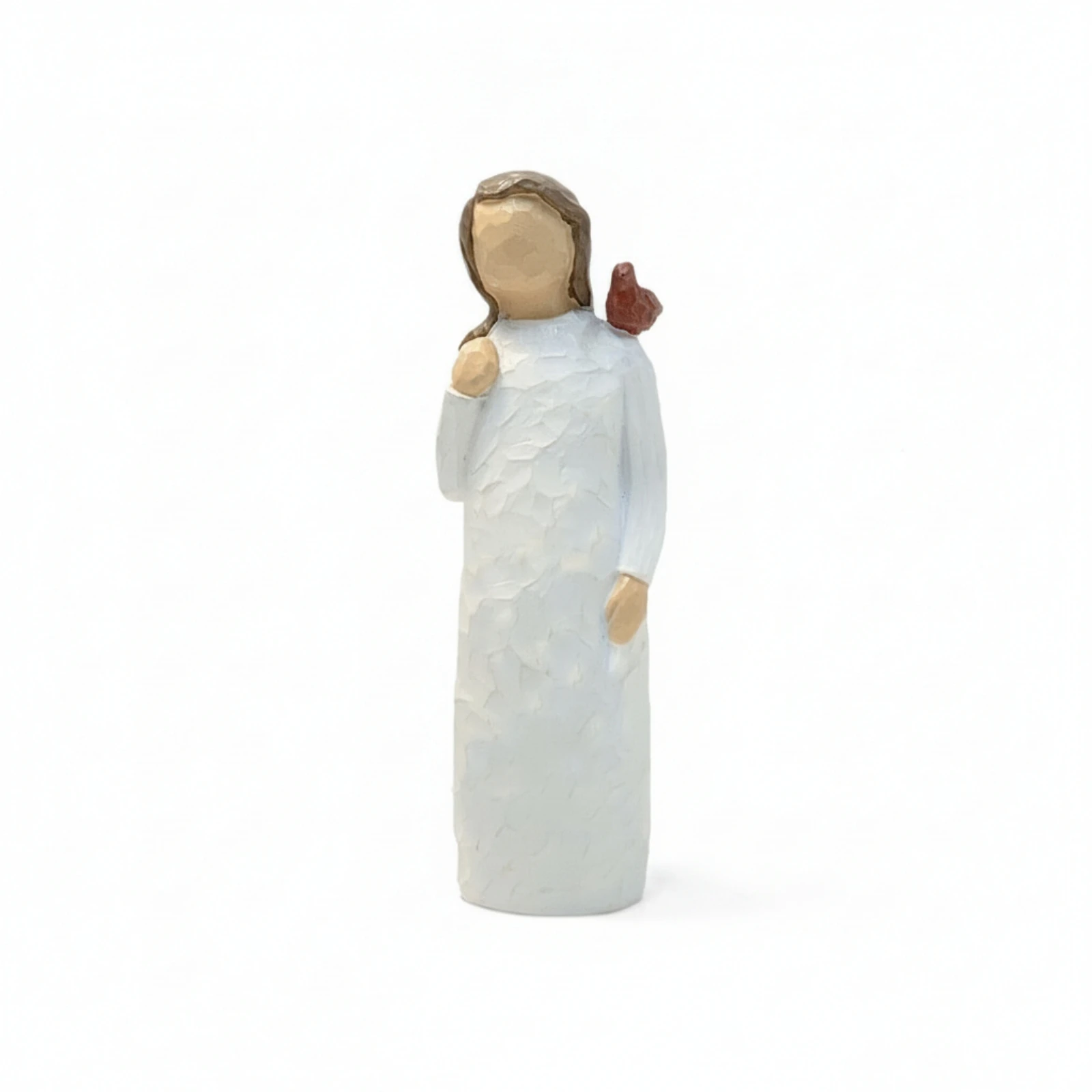 Girl Angel Figurine Faceless Angel Figurine with Bird Sculpture Minimalist Long-Lasting for Collectors, Shelf, Desk