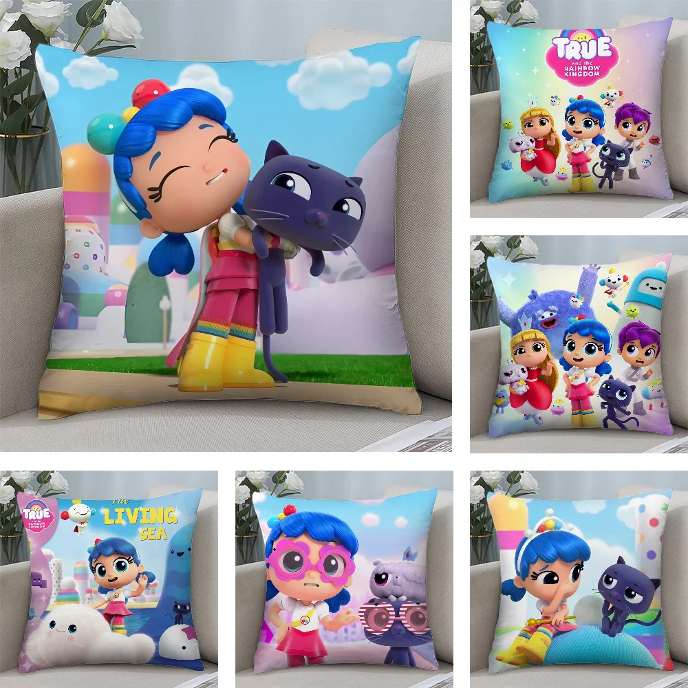 

True and The Rainbow Kingdom Pillow Case Short Plush Pillow Covers Sofa Decorative Gift Home Double-sided Printing Cushion Cover