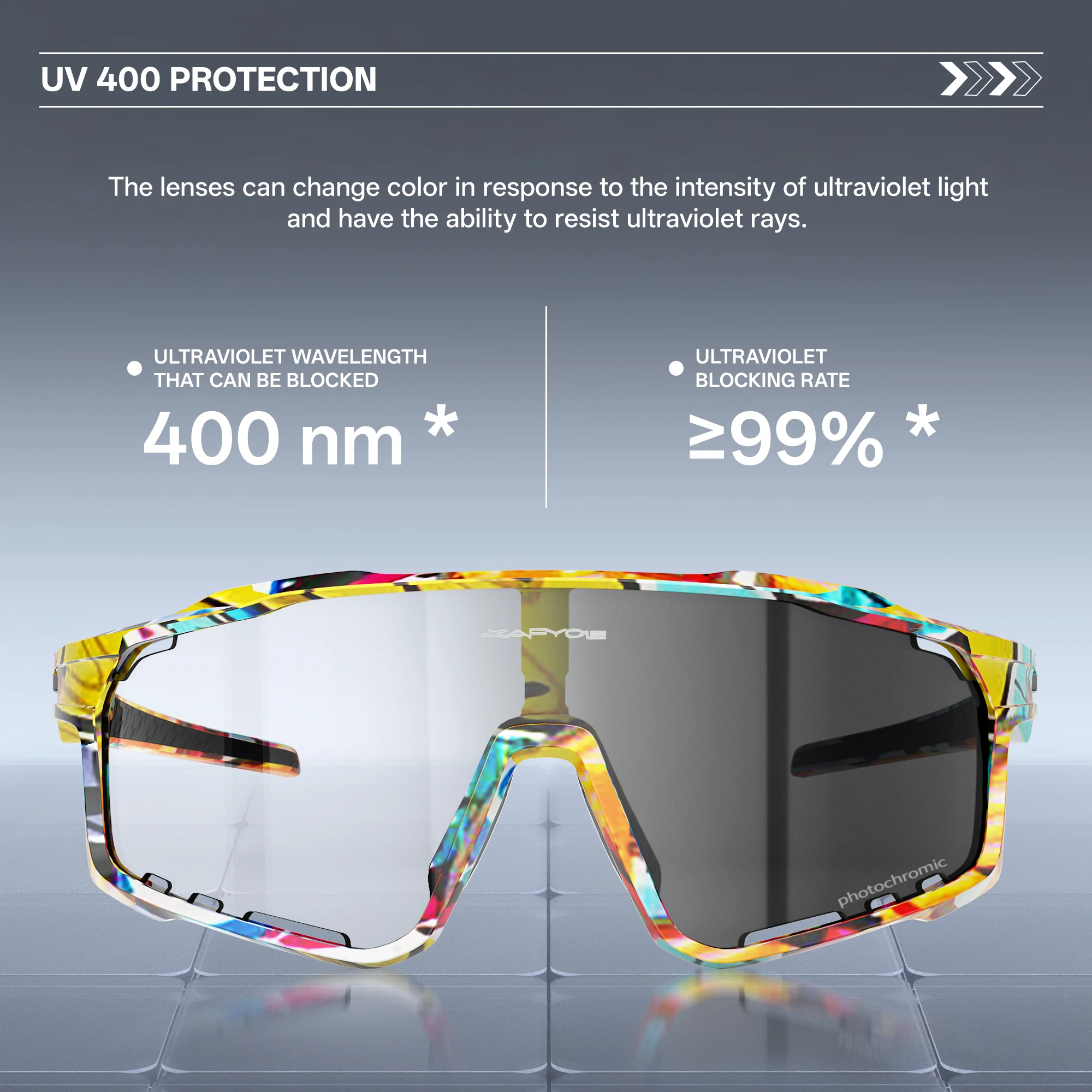 Kapvoe Photochromic Cycling Glasses MTB Sunglasses for Men Women Sport Speed Road Mountain Bike Bicycle Cycl Eyewear Goggle