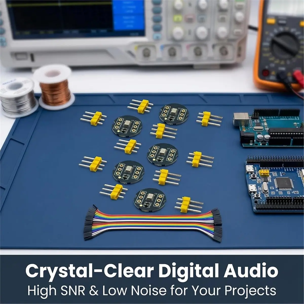 5PCS INMP441 I2S Microphone Module Omnidirectional MEMS Digital Audio Mic Breakout Board with 20CM 20Pins Cables