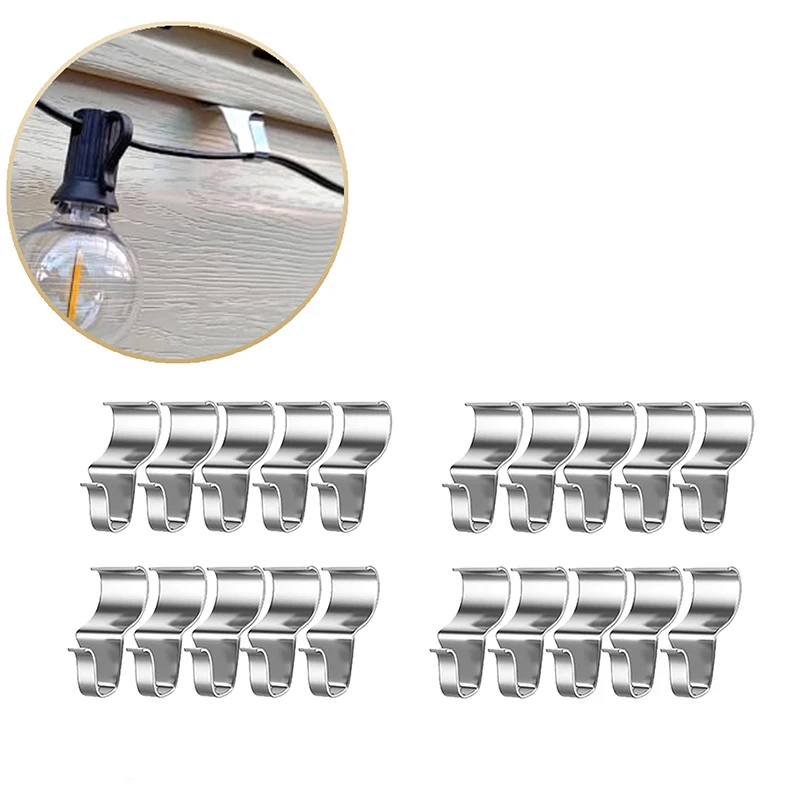 20 PCS Vinyl Hooks Vinyl Side Hooks Stainless Steel S-Hooks Security Camera Hidden Wall Seam Siding No Drill Hooks