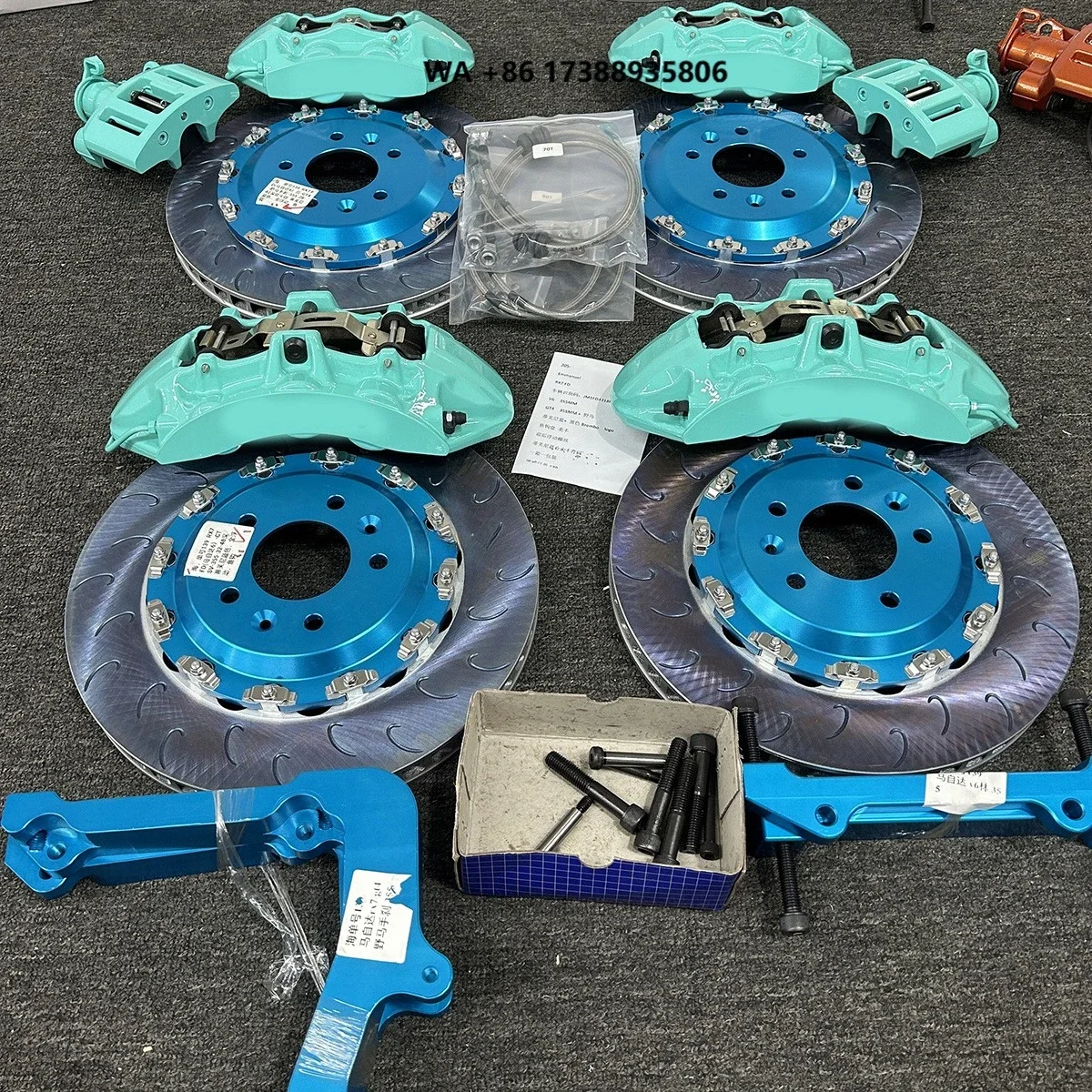 Performance Font Racing Brake Calipers 6 Piston Brake Caliper 6 Pot Rear 4 POT for GTI GTR MK3 MK4 MK5 MK6 MK7 GTI  MK8 GTR