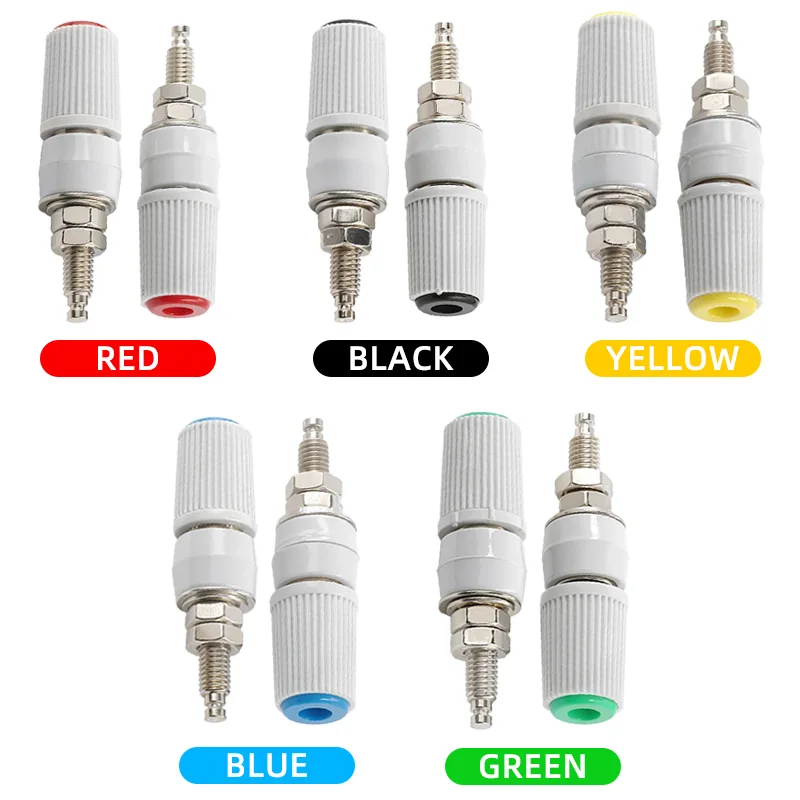 Conector Banana de 4mm M5 * 33, poste de encuadernación 30A, poste de encuadernación de prueba de alta corriente, amplificador de conector tipo M5