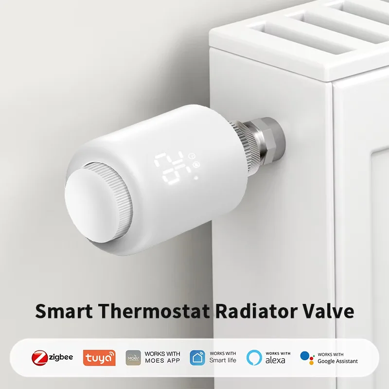Tuya Zigbee Smart Thermostatic Valve For Radiators - Wireless APP-Controlled Smart Thermostat, Programmable Temperature Controll