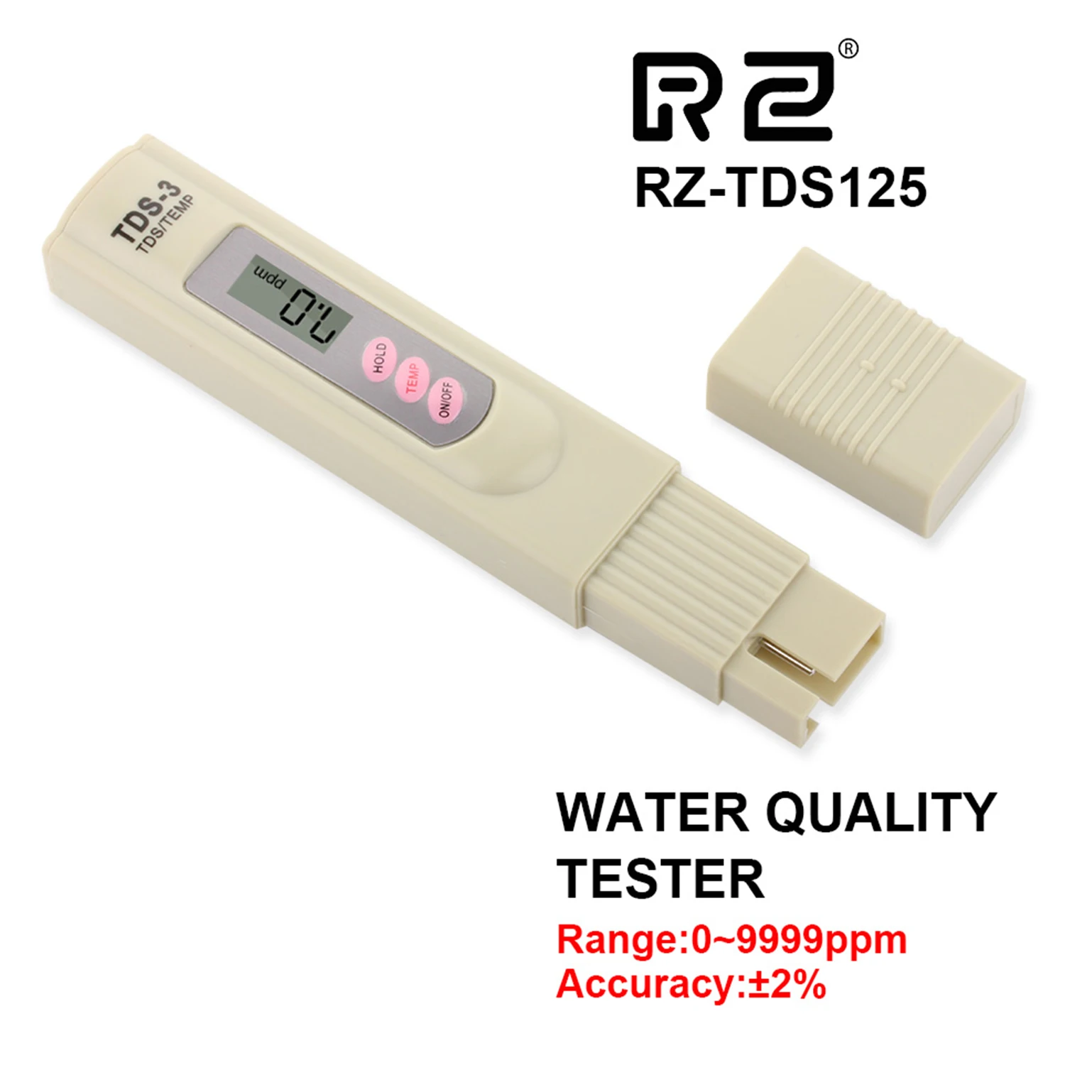 2 in 1 Handheld TDS Digital Water Tester Water Test Pen Water Quality Analysis Meter Water Purity Check 0-9999 ppm Measurement