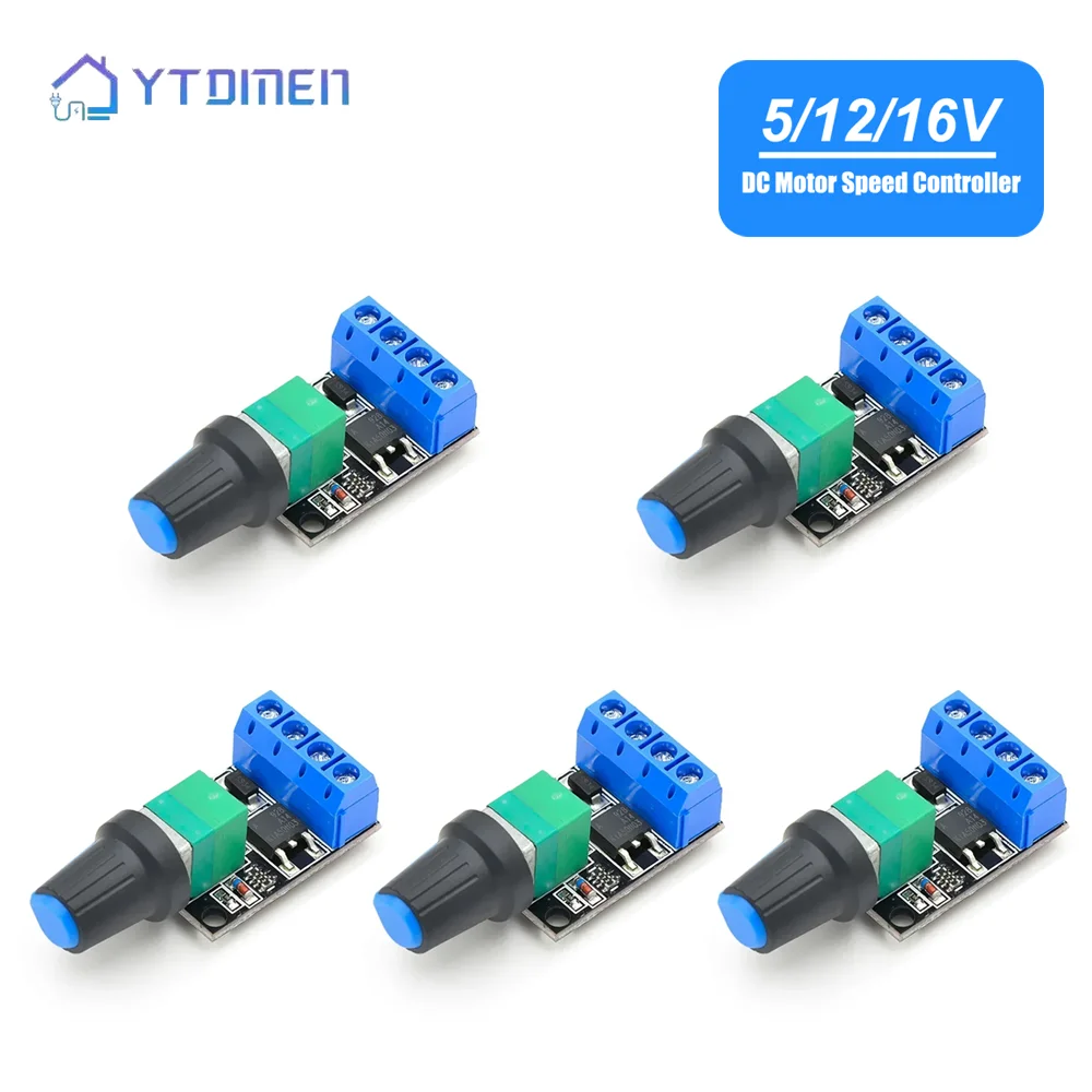 1-5 Stück 10A PWM DC-Motorgeschwindigkeitsregler LED-Dimmer-Modul 5V 12V 16V Eingangsspannungsregelung für Motor, Lüfter, LED-Streifen