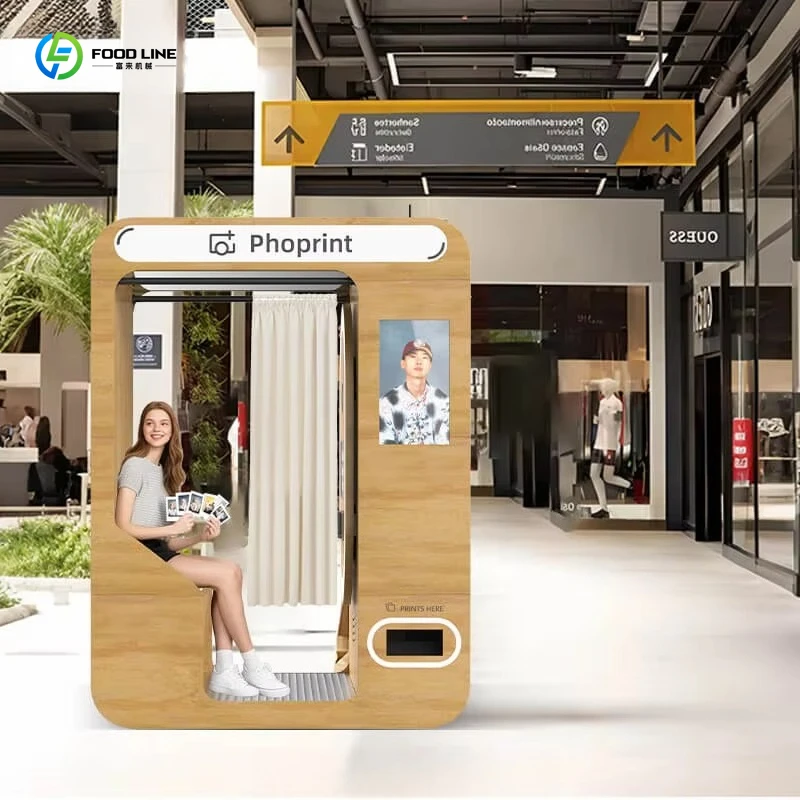 Customized Korean Touch Screen Wooden Photo Booth Rental For Bar Party Entertainment
