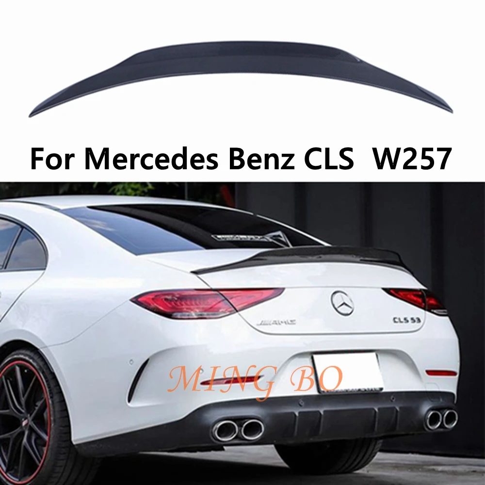 

For Mercedes-Benz CLS C257 W257 PSM Style Carbon Fiber Rear Spoiler Trunk Wing 2017-2023 FRP Forged carbon