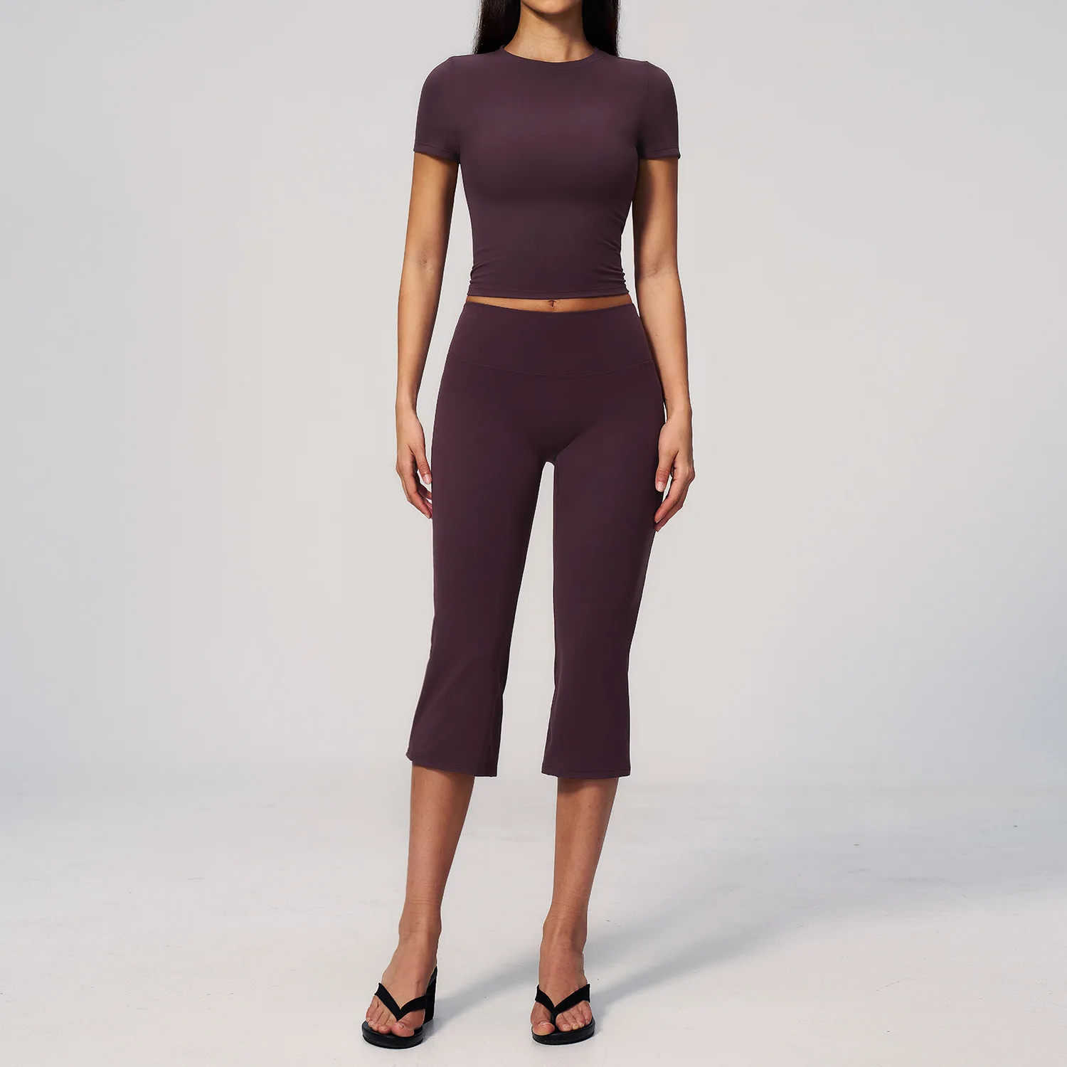 Women's Tracksuit 2 Pieces Yoga Clothes Athletic Wear Fitness Suit Gym Outfits Workout Sets Push Up Sports Bra Capri Pants Suit