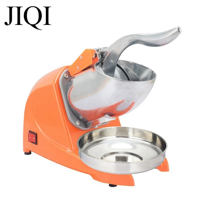 JIQI Household Electric Ice Crusher Automatic Ice Shaver Machine Smoothie Maker 110/220V Grinder Cold Drinks Maker Shaved Tool